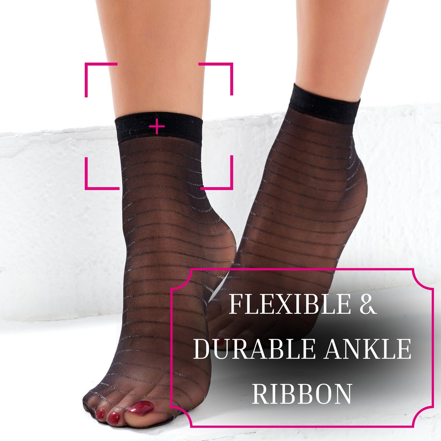 Women's European Fashion Black Sheer Ankle Socks - Vintage Sheer Lace